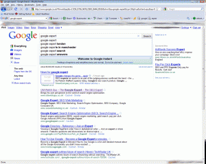 Screenshot of google expert search on google instant